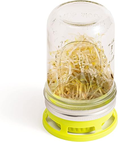 Miniatura 2 de Jarware Juego de 2 tapas para germinación de semillas, juego de 2 tapas para tarros de masón de boca ancha