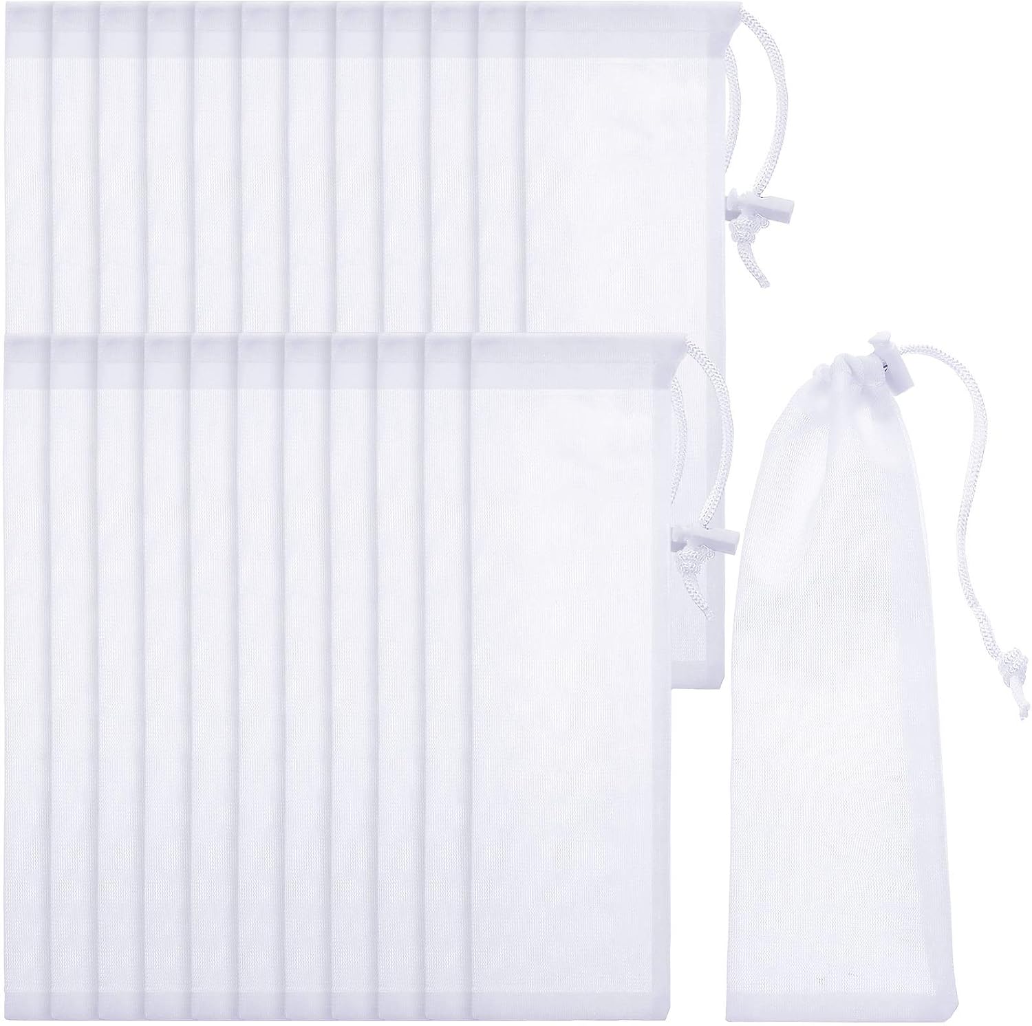 Shappy 24 Pieces Lint Traps Catcher for Washing Machine Nylon Mesh Lint Traps for Home Laundry Washing Machine Drain Systems Discharge Hoses Filter, 9.4 x 3.1 Inch