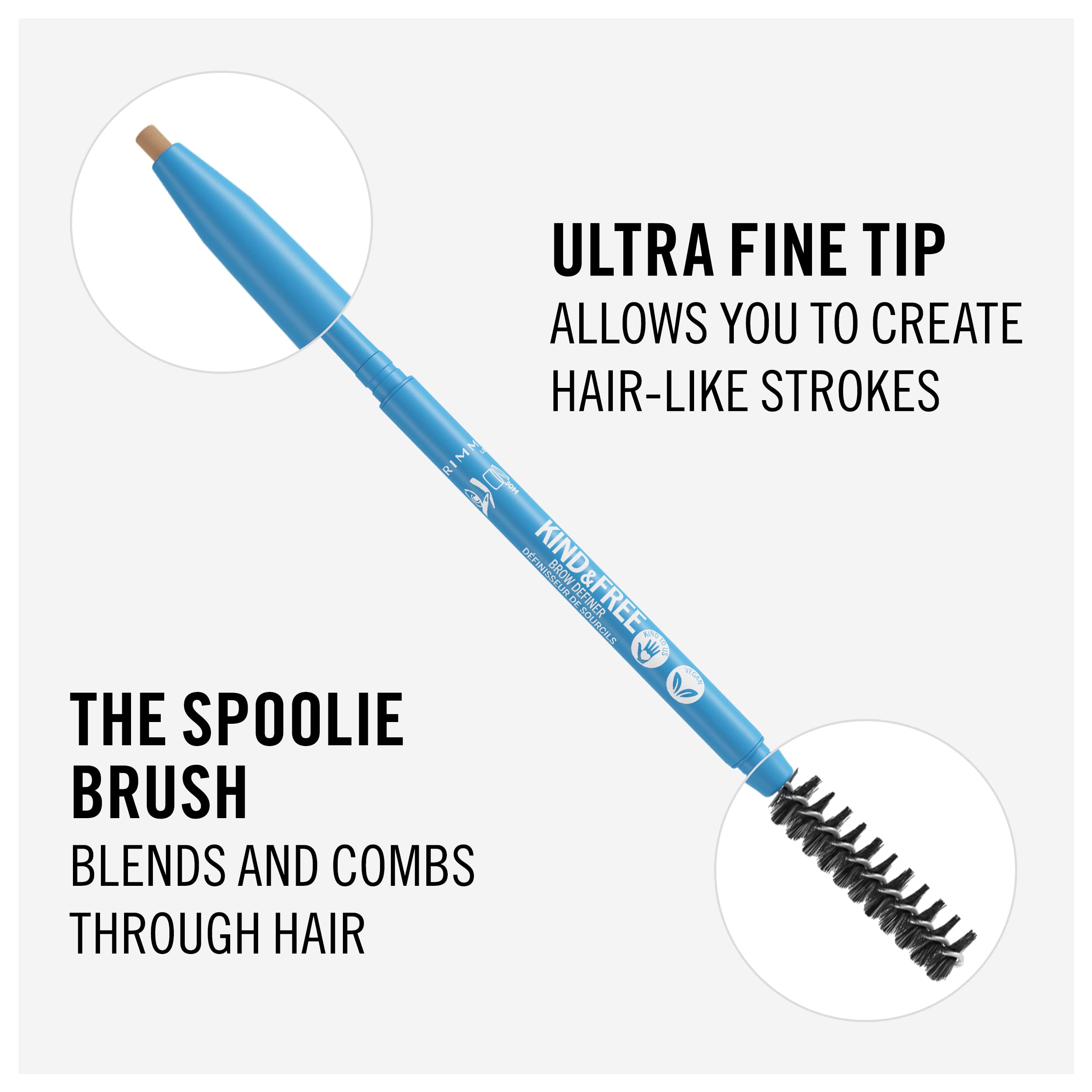 Rimmel Kind & Free Brow Definer - 001 Blonde, 001-Blonde - Image 2
