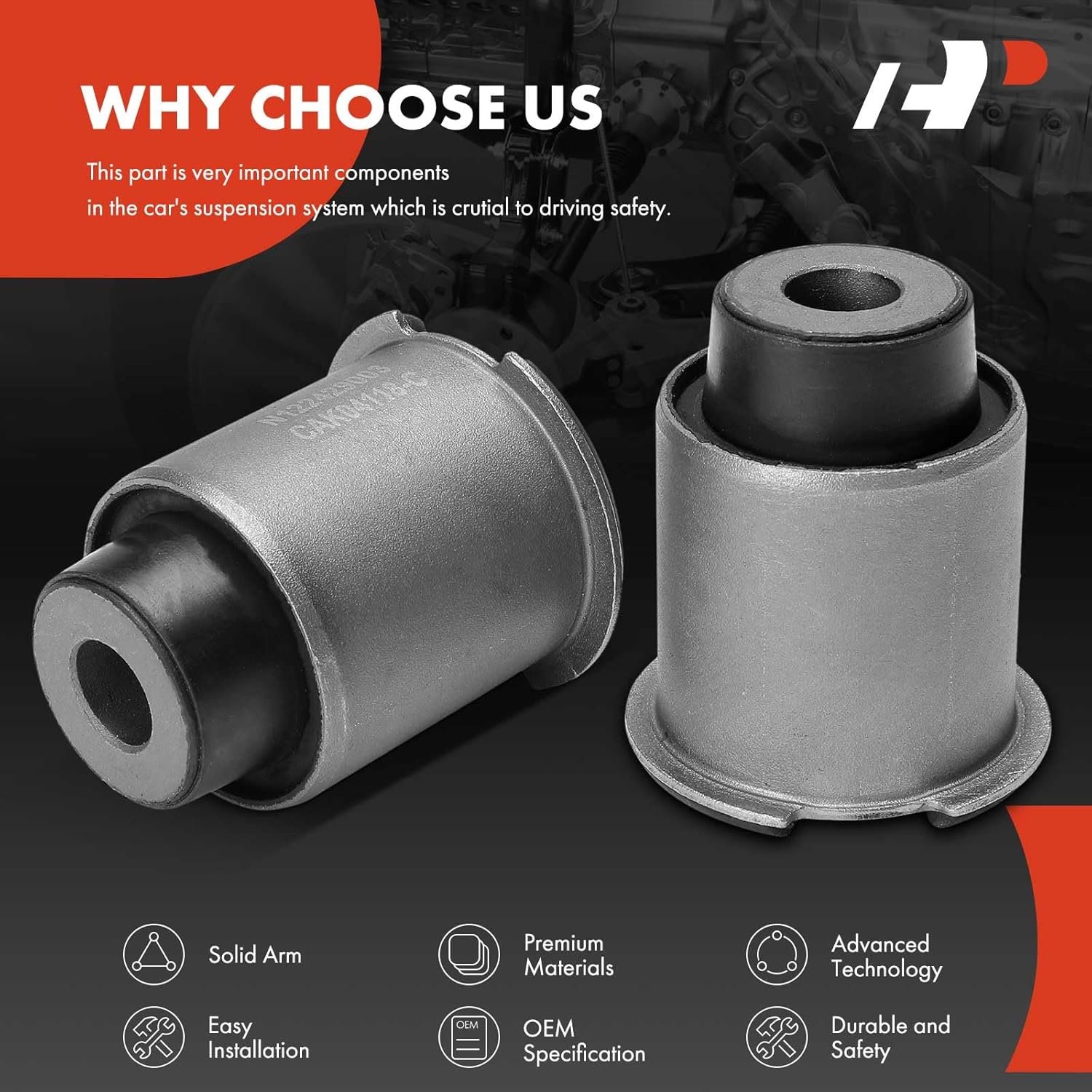 A-Premium 2 x Front Lower Forward Control Arm Bushing Kit, Compatible with Land Rover LR4 2010-2016, LR3 2005-2009
