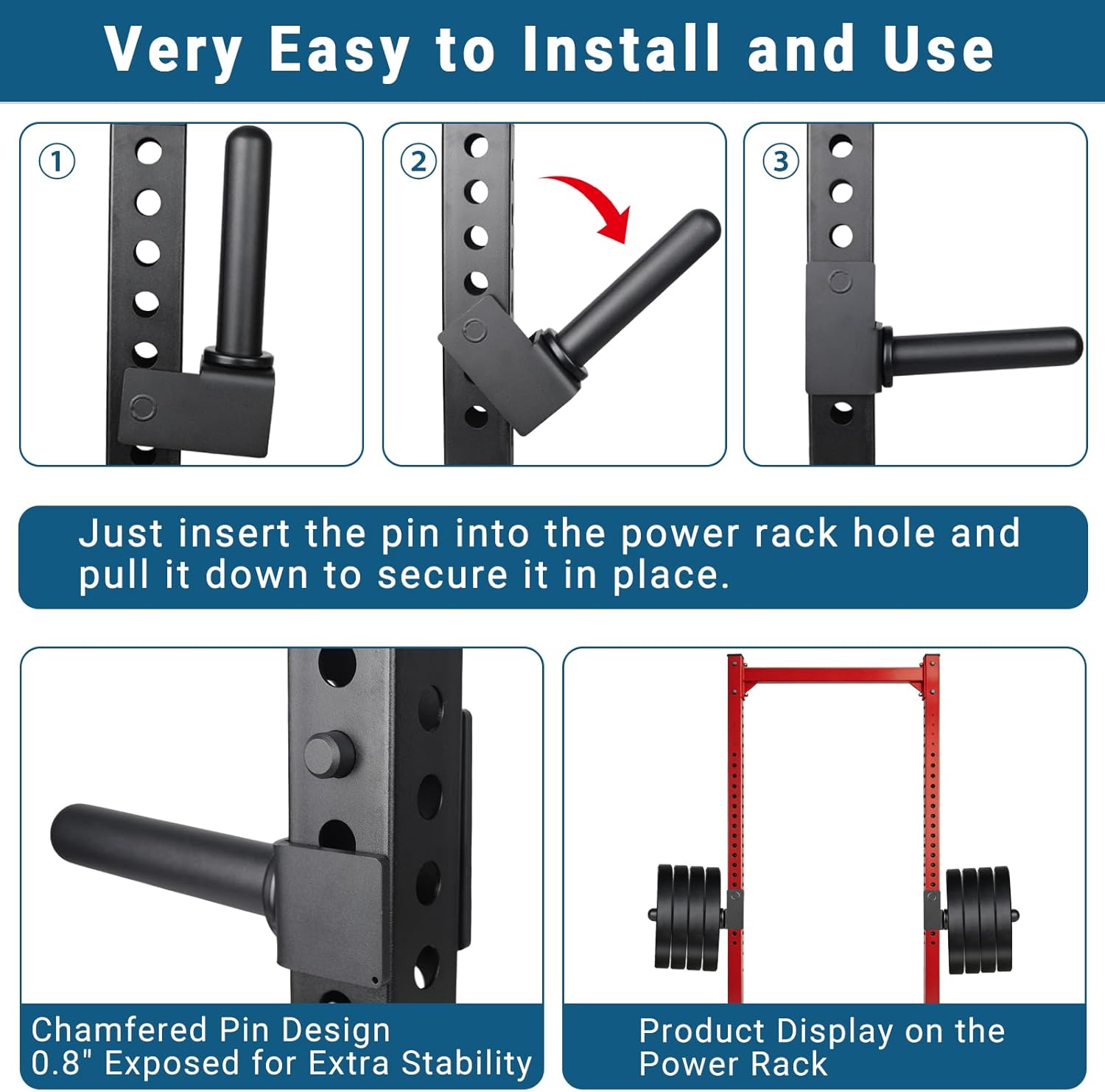 Weight Plate Holder for Squat Rack and Power Rack, 3"x3" Rack Attachments fit Olympic 2 Inch Plates, Gym Plate Storage Rack (2 Inch Rounded End)