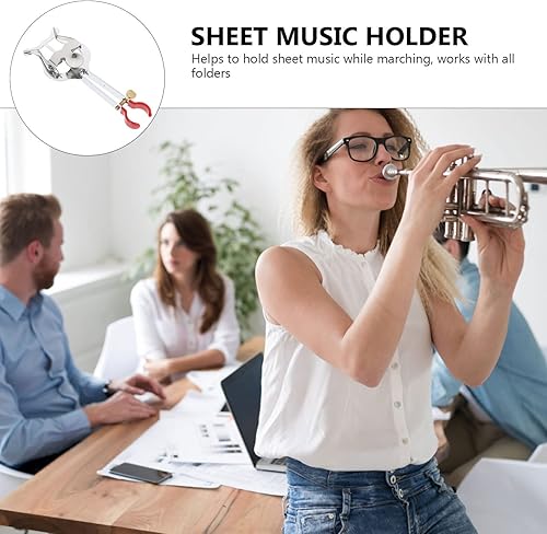 Miniatura 5 de Vaguelly Abrazadera de marcha para trompeta Abrazadera de lira Soporte de clip de partitura Soporte para instrumentos Trompeta Lira de marcha