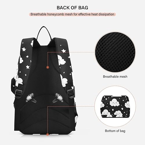 Miniatura 4 de Unisex Tennis Bag Waterproof Cartoon Happy White Cloud Black Sports Tennis Badminton Bag Case for Women Men raquetas Denis para principiantes