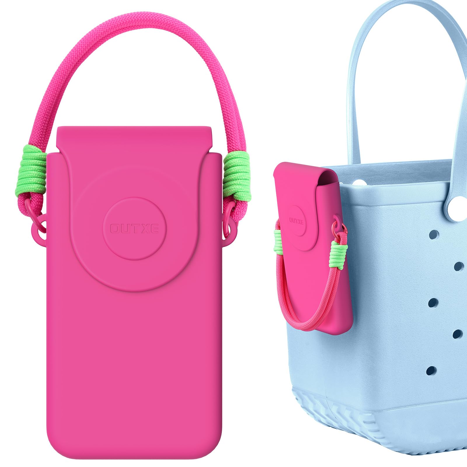 Accessoires de sac de téléphone rose vif compatible avec les paniers Simply Southern perforés - 8