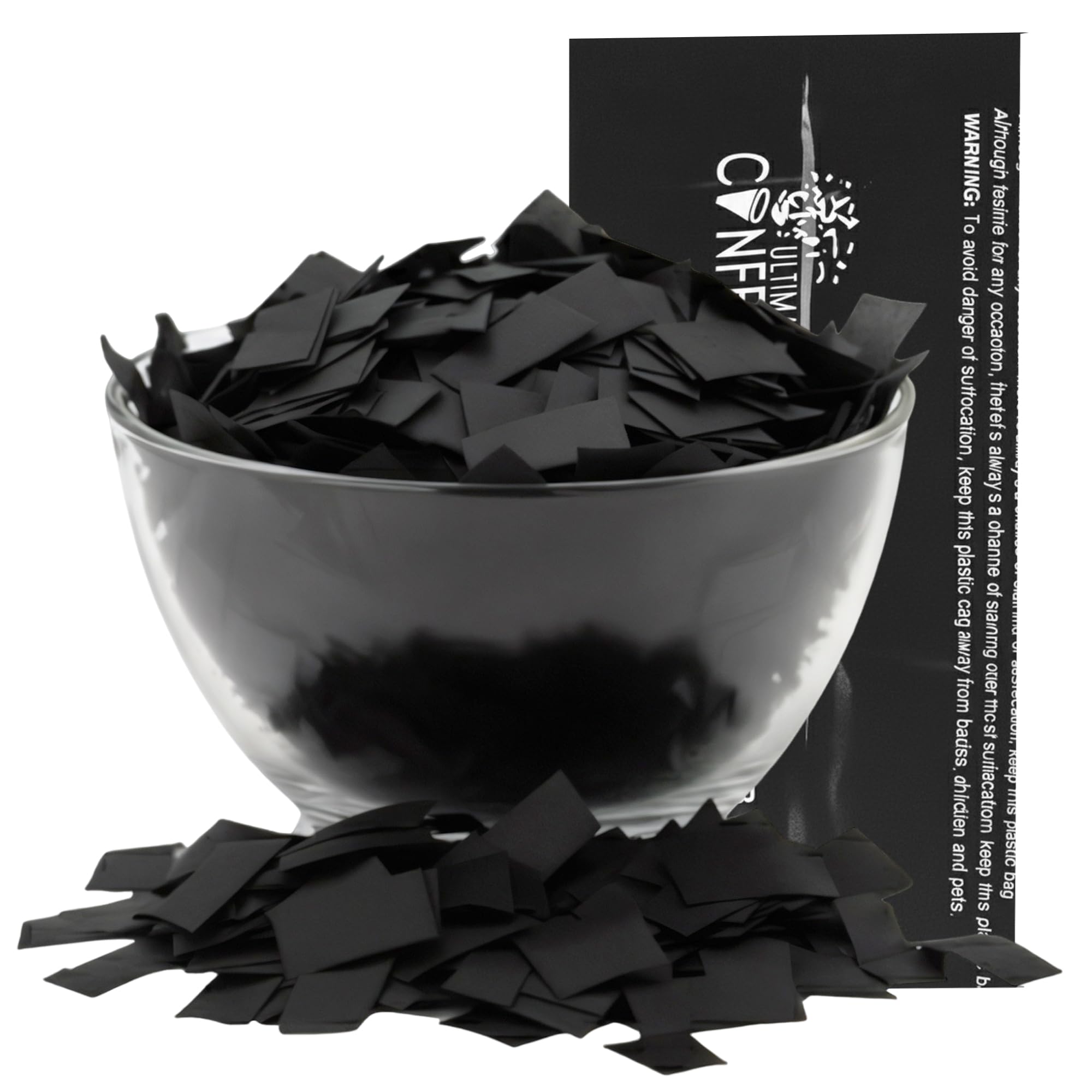 Ultimate Confetti - Rectangular Black Tissue Paper Confetti - 1 lb