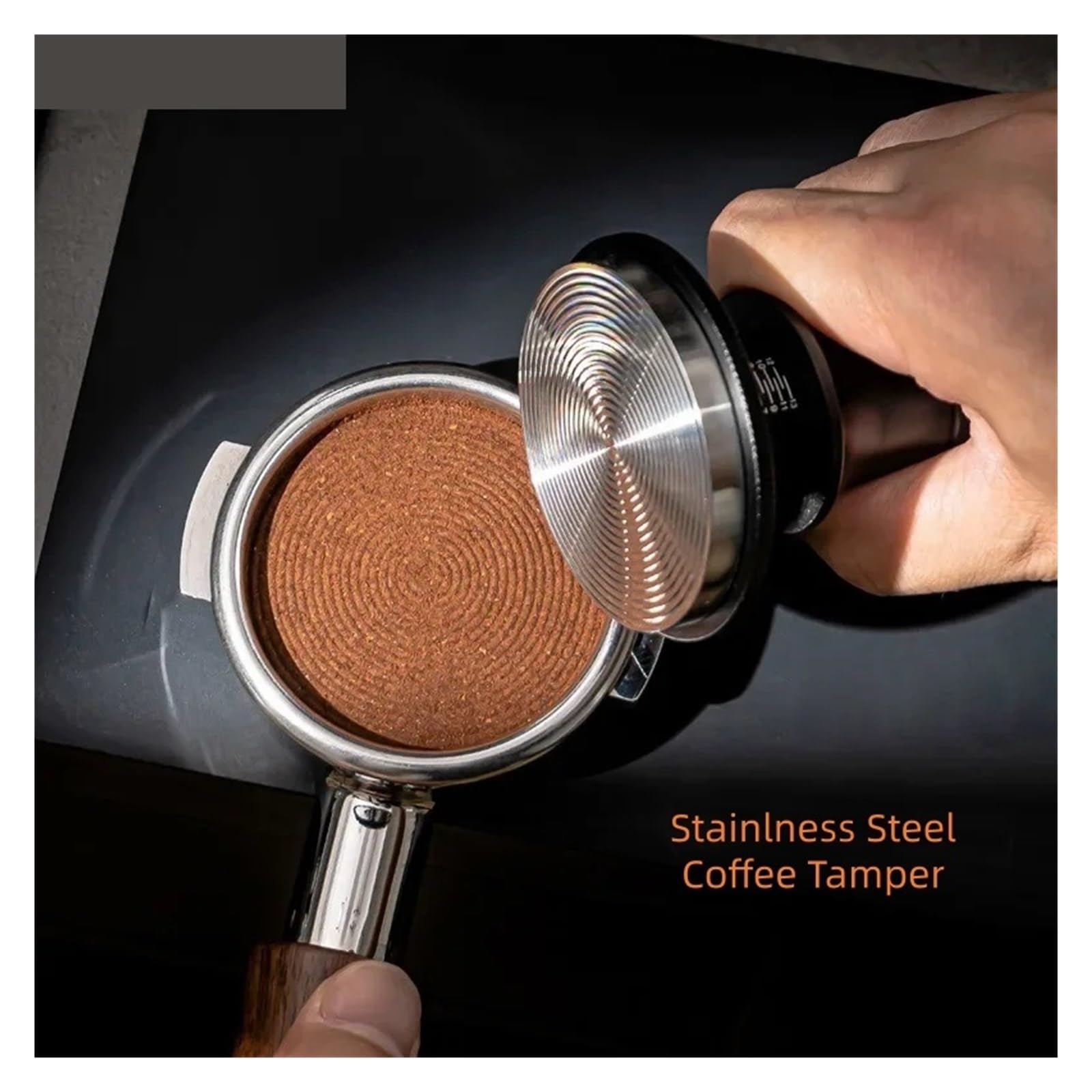 Martello Da Impatto Regolabile For Caffè In Polvere Da 51/53/58 Mm, Martello Da Caffè Elastico In Acciaio Inossidabile, Strumenti For Barista(51MM-Thread)