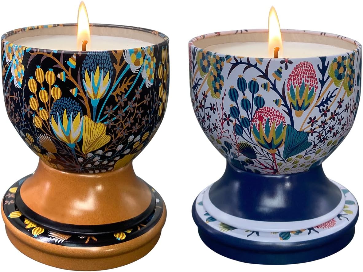 Strong Lavender & Mint Scented Candles, 4oz, Gift Set of 2, Aromatherapy Candles, 100% Soy, Long Lasting, for Home Scented, Holiday Decor, Wedding, Party for Women & Men