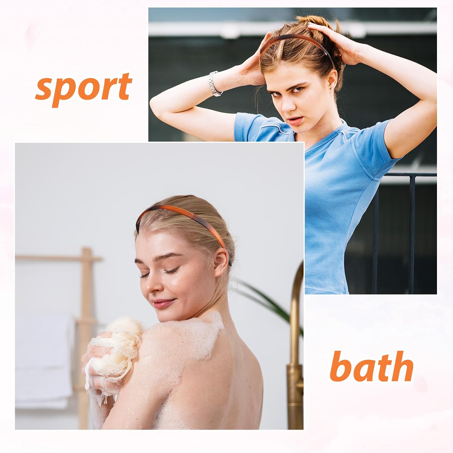 2 Pcs Plastic Headband, Waterproof Tortoise Shell Hairband With Teeth, Black Brown Plastic Headbands Headband for Women Non Slip Hair Makeup, Jewelry Accessories - Image 3