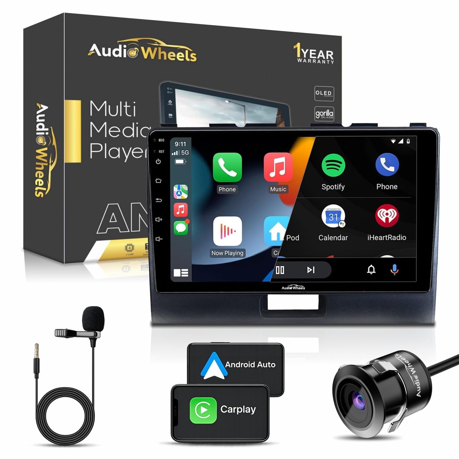 Audio Wheels Maruti WagonR-2016 9-Inch 1280P IPS Android 2/32 Car Display with Gorilla Glass - Double Din Car Stereo, Android 13,+ AHD Camera & Dashboard Frame (Maruti WagonR)-image-19