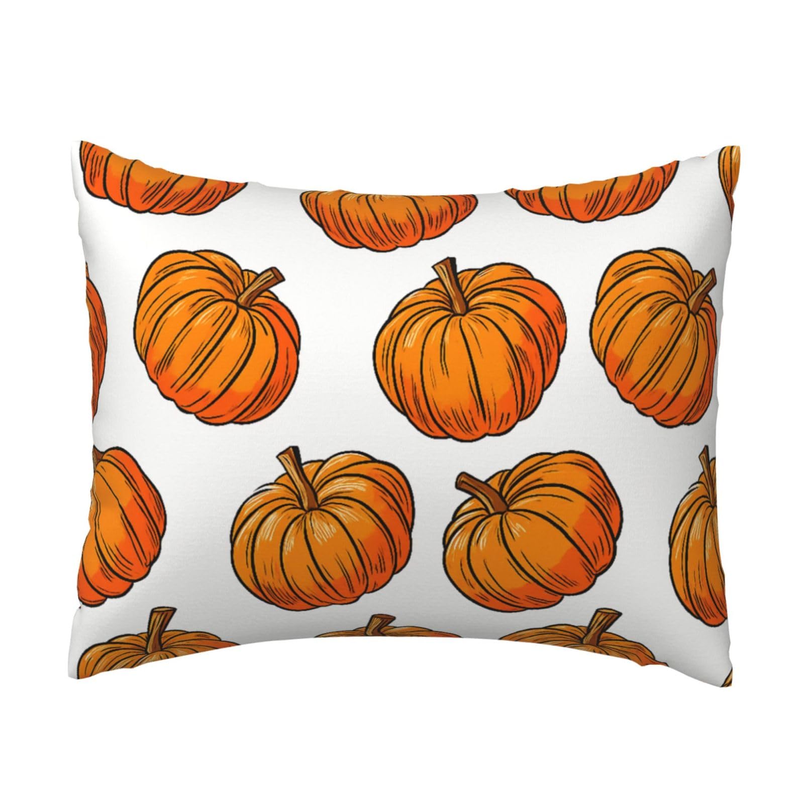 Pumpkin Pillowcase Soft Plush with Zipper Decorative Pillowcovers 16x20 in