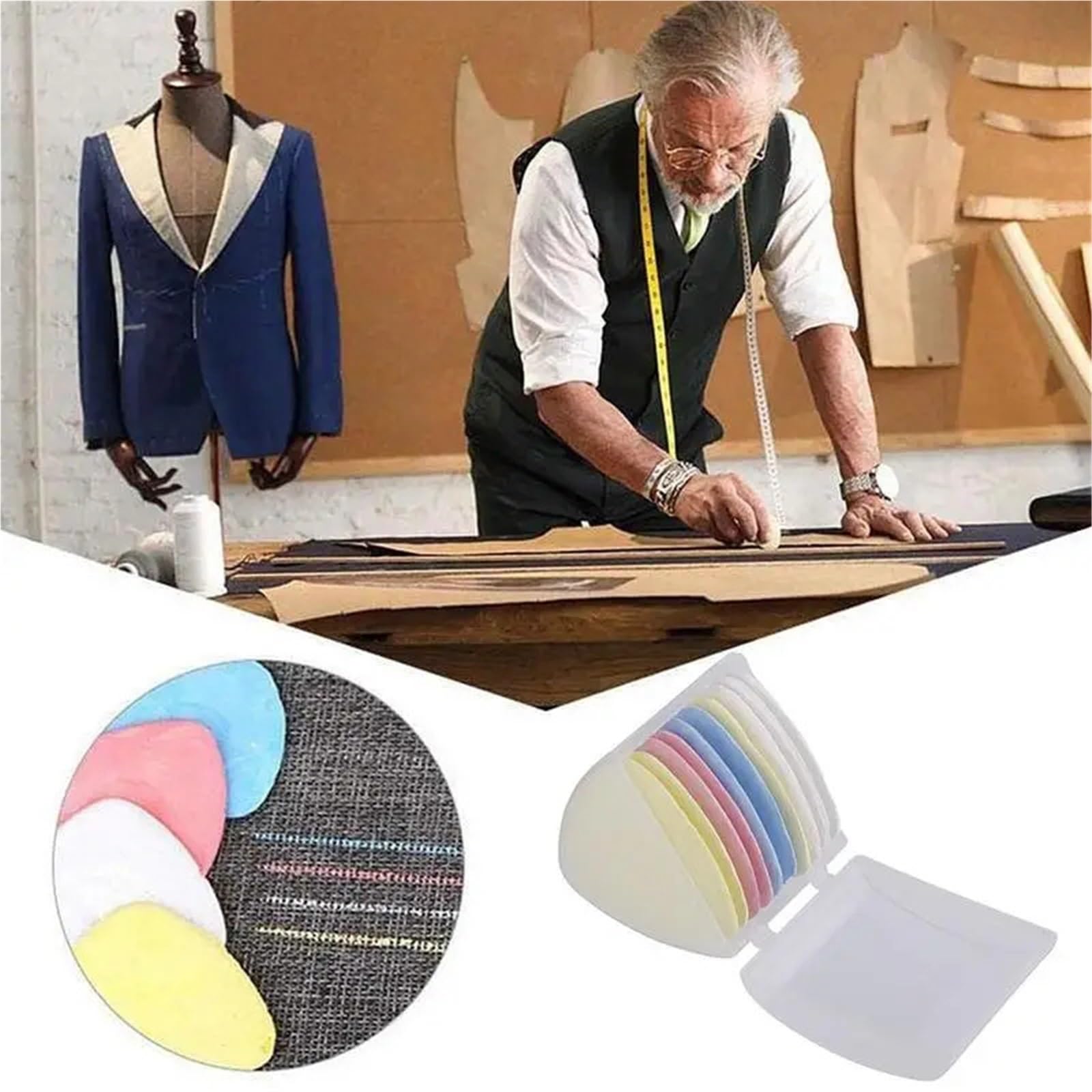 Tailors Szycie Kreda Odzież Wzór Zestaw Narzędzi DIY (15 Pudełek): Kolorowa, ścieralna kreda krawiecka, marker do tkanin i akcesoria krawieckie do szycia (30 szt.)