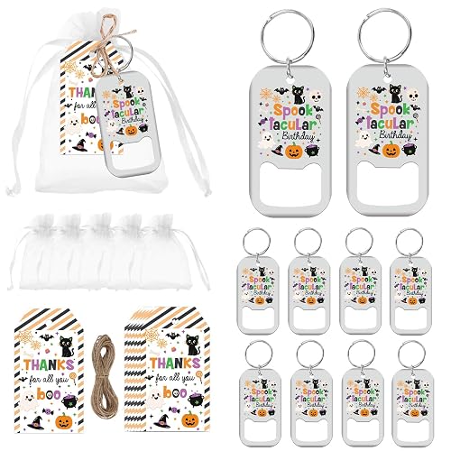 72PCS Halloween Birthday Favors Bottle Opener Keychains Spooky Birthday Party