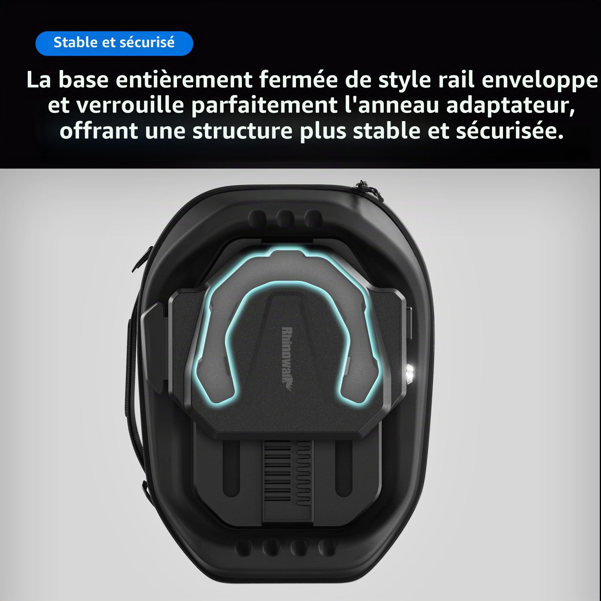 Sacoche de réservoir Rhinowalk pour moto 5L-6.5L avec aimants puissants à détachement rapide et housse de pluie, compatible avec Harley Davidson, Indian, Honda, Yamaha, Suzuki et plus - Noir