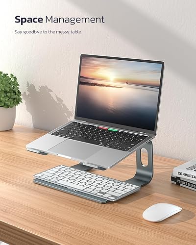 Miniatura 7 de Nulaxy Soporte para laptop soporte ergonómico de aluminio para computadora portátil soporte elevador desmontable para laptop compatible con MacBook