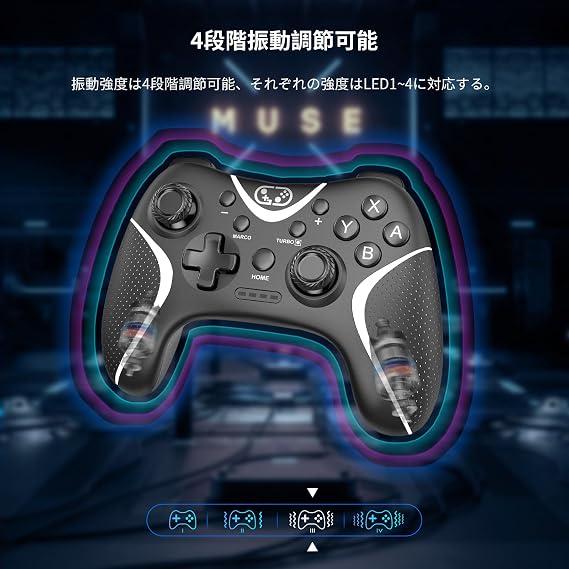 Switch Controller 2024 Upgrade Sungale Switch Procon Automatic rapid fire/rapid fire hold Back button Macro function Bluetooth 5.0 connection 6-axis gyro sensor 10 hours continuous use Continuous fire con Switch/PC/iOS13.0+/Android compatible With Japanese instruction manual Black＋ White