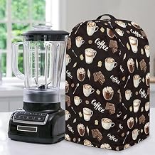 Chocolate Coffee Cups Blender Cover for Kitchen Food Processor Cover Dust Foldable Coffee Appliance Cover Universal Design with Top Handle
