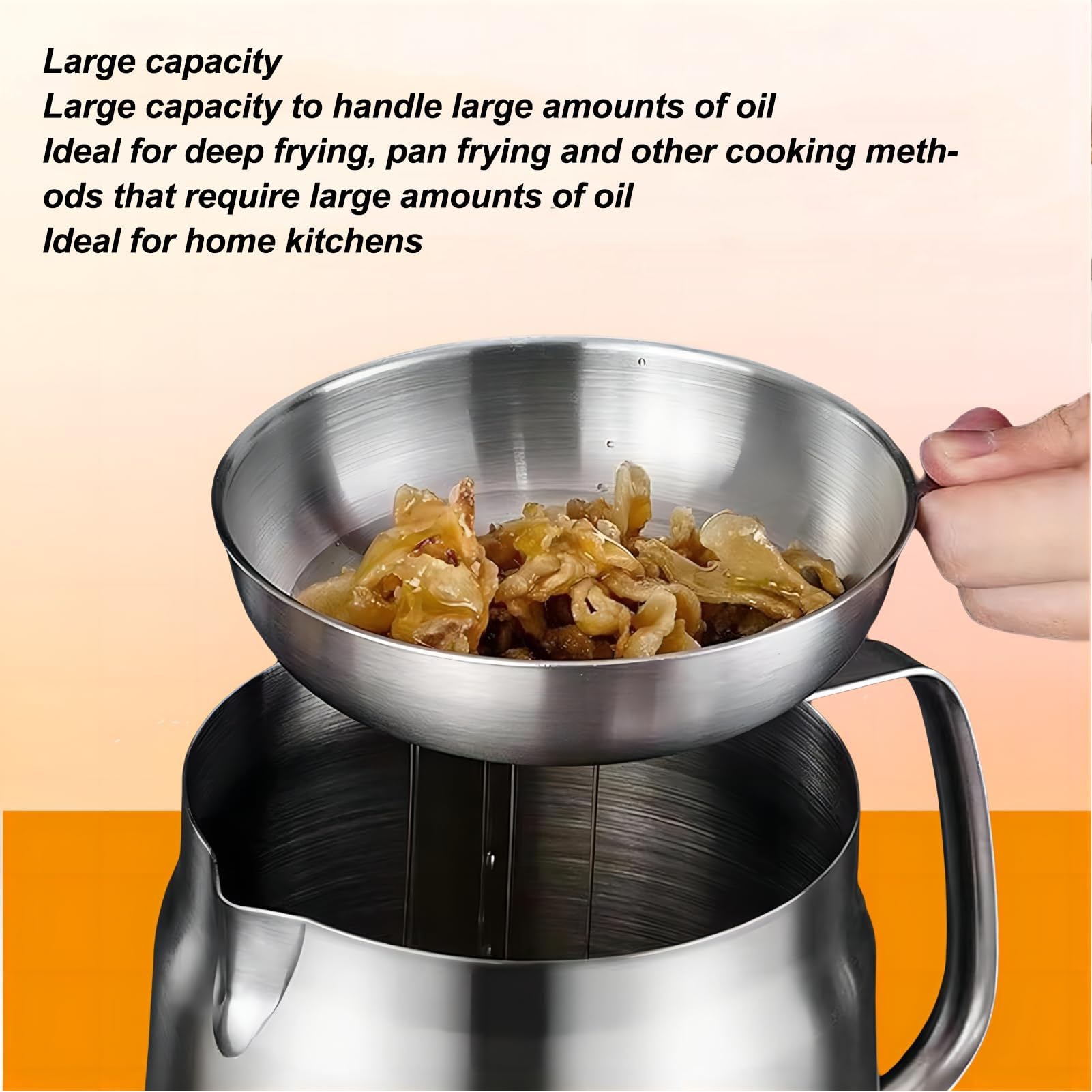 Crépine et Récipient à Graisse en Acier Inoxydable, Pot de Stockage D'huile, Récipient à Graisse avec Poignée Ergonomique pour la Cuisine à Domicile (1.5L Crépine et Récipient à Graisse en Acier Inoxydable, Pot de Stockage D'huile, Récipient à Graisse avec Poignée Ergonomique pour la Cuisine à Domicile (1.5L
