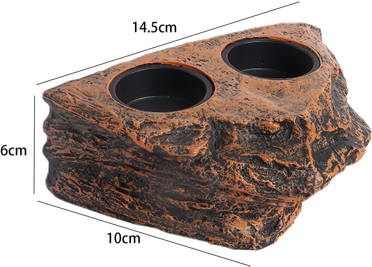 Gecko Feeder Station, Reptile Dining Set for Small Creatures, Double Bowl