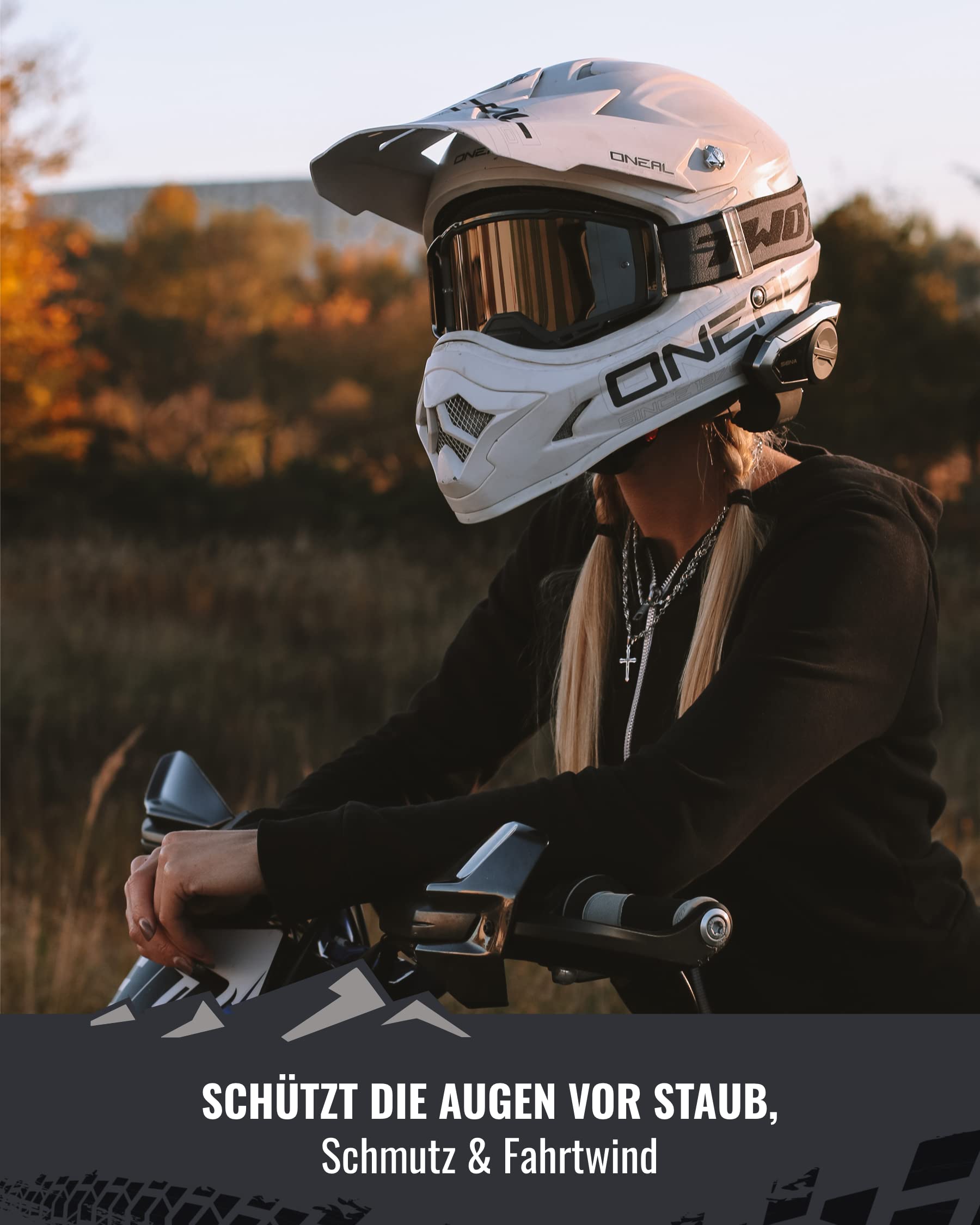 TWO-X Lunettes de cross - Lunettes de motocross avec verre transparent - Lunettes de moto anti-rayures - Enduro & Downhill - Lunettes de protection - Verre transparent - Atom - Rouge Inferno