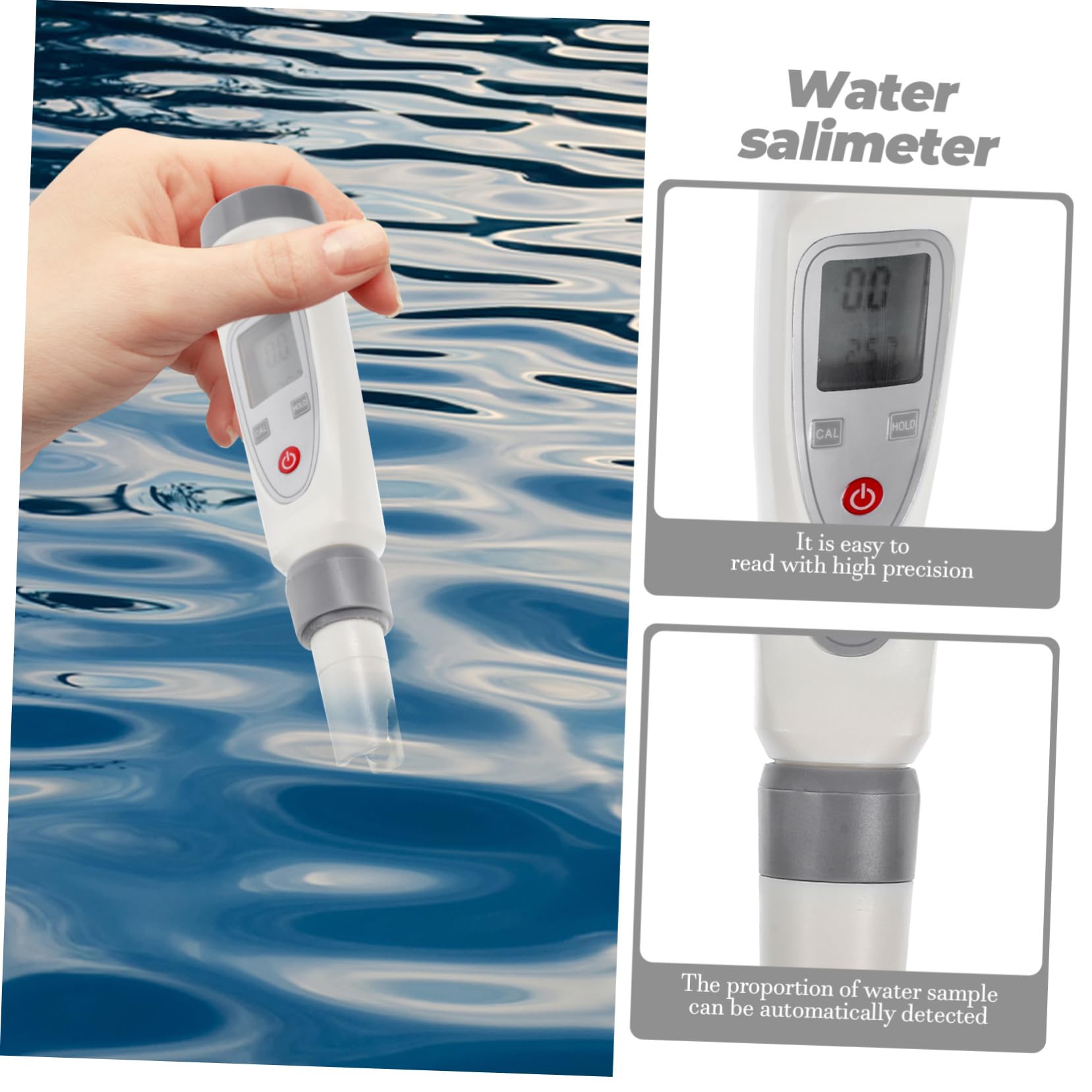 Ipetboom Probador De Suministros De Acuario Acuafora Hidrómetro De Alimentos Salímetro De Agua Refractómetro De Salinidad para Agua De Mar Refractómetro De Acuario Automático Salmuera