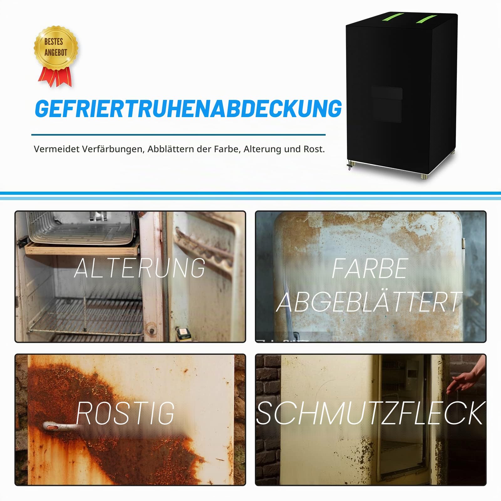 Mini-Gefrierschrank-Abdeckung, für den Außenbereich, Gefrierschrank-Schutz für 100 Kubikmeter, 420D Oxford, wasserdicht, staubdicht, sonnenfest, elektrische Smoker-Abdeckung, 58,4 cm L x 58,4