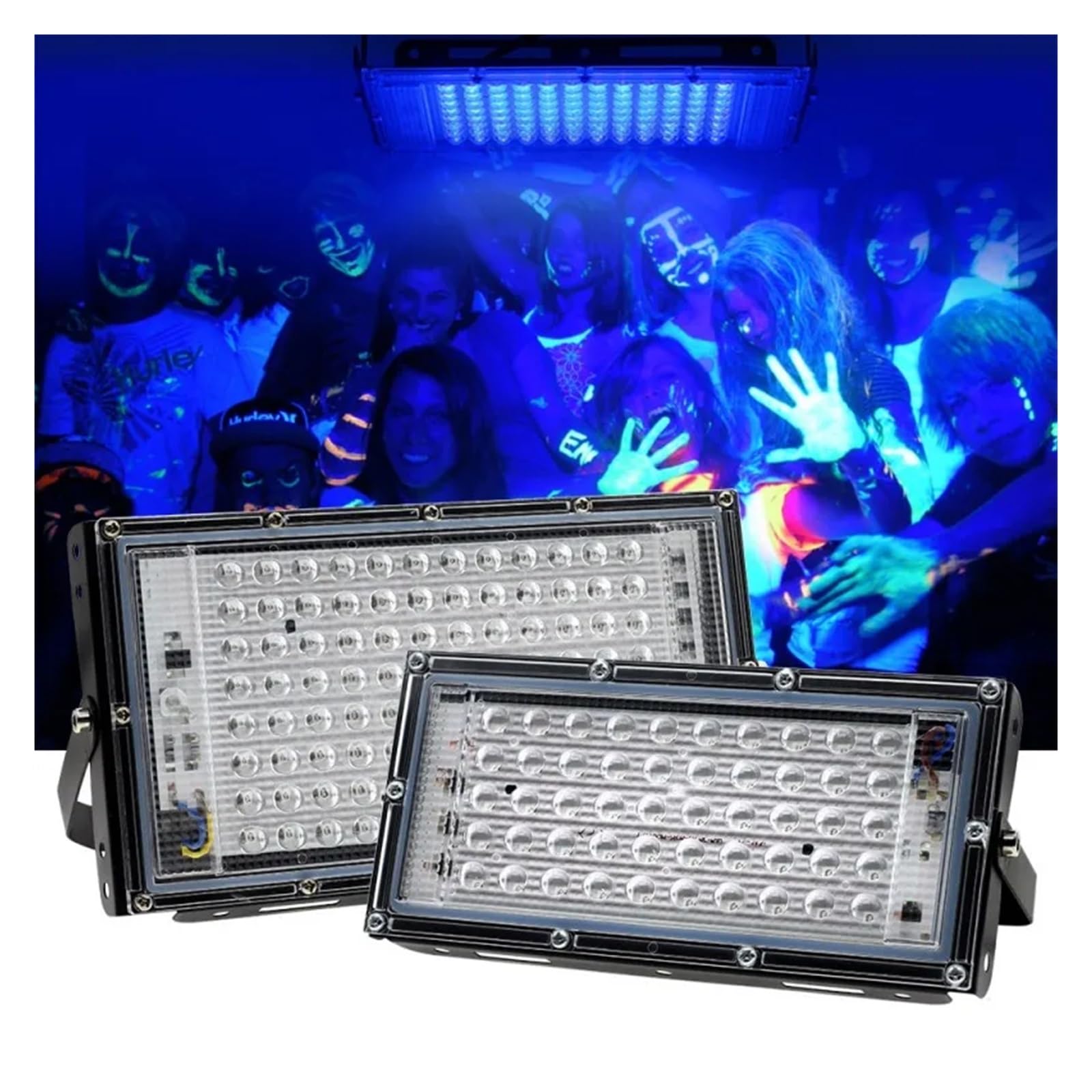 Reflector LED UV de 50 W, 100 W, 200 W y 300 W, luz ultravioleta for escenarios, discotecas, fiestas, detección fluorescente, curado con pegamento sin sombras. Recinto de curado DIY(365-395nm_100W Typ