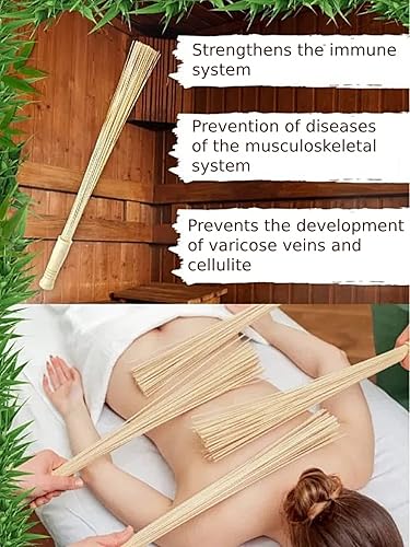 Miniatura 3 de Masaje de bambú escoba para sauna y banya - Masajeador relajante para celulitis - Herramientas de masaje asiáticas para spa