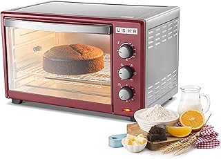 USHA 3642Rcss 42 Liters Oven Toaster Grill With Rotisserie And Convection, 2000 Watts, 6 Mode Heating Function (Stainless Steel & Wine)