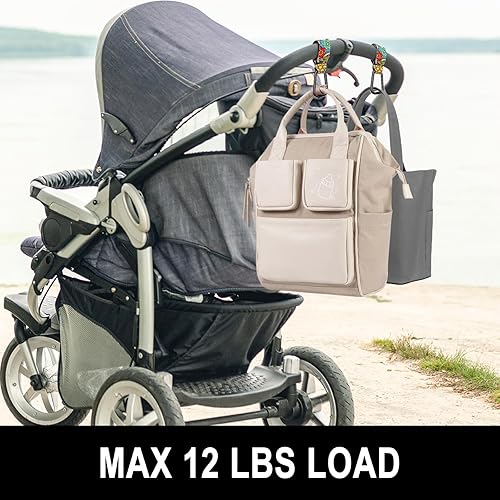 Miniatura 6 de Ganchos para cochecito de bebé para bolsas colgantes, accesorios universales para clips de cochecito, gancho de mamá para bolsa de pañales, carrito