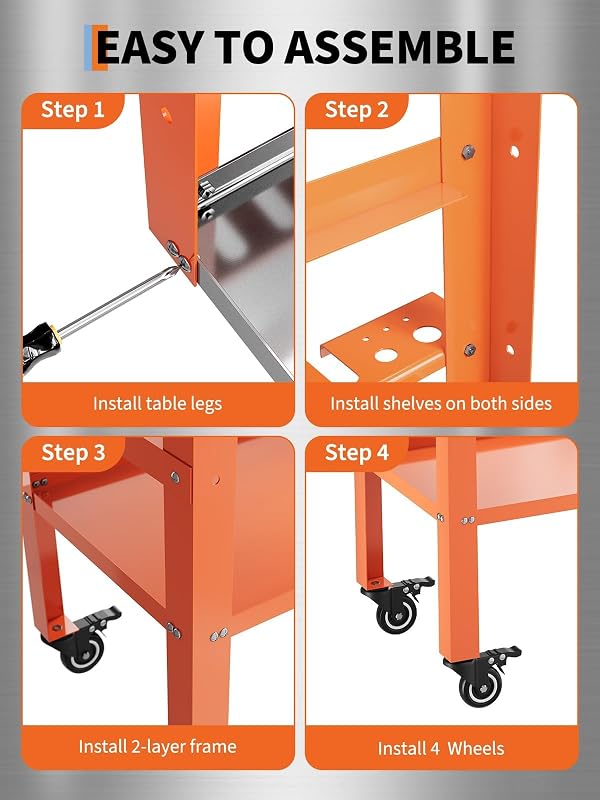 36" x 18" Welding Table, 1200 lbs Capacity Welding Workbench Table by IDEALHOUSE - Image 5