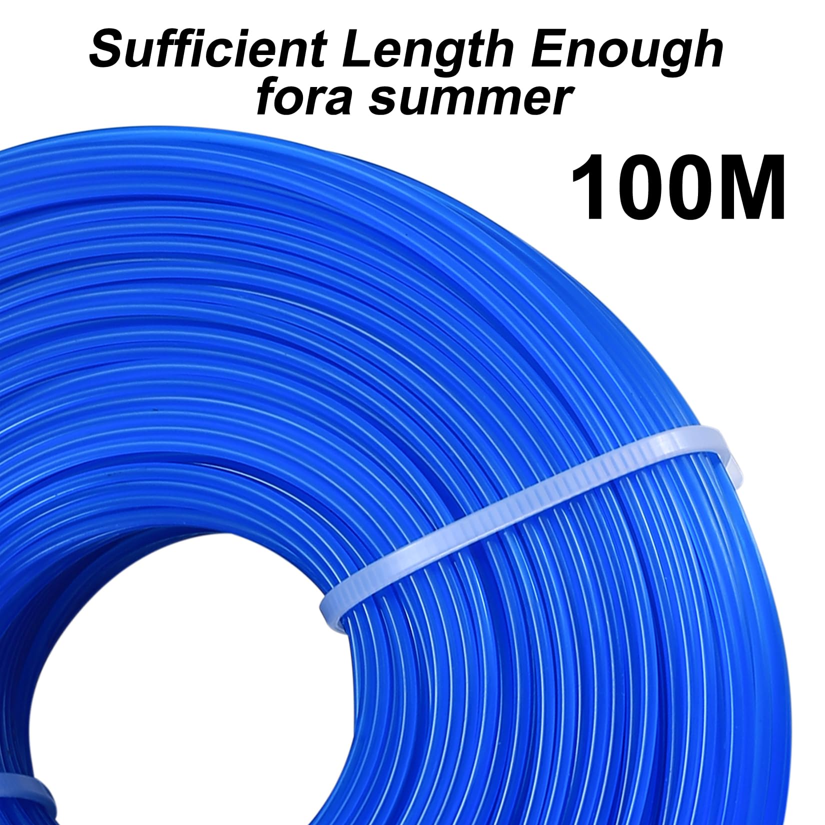 2 Pz Filo per Decespugliatore, Filo in Nylon per Tagliabordi Professionale, 1,6 mm x 100 m Fili per Decespugliatori Tondo, per Parco Giardino, Prato, Colore Blu, Verde, 200 metri in totale