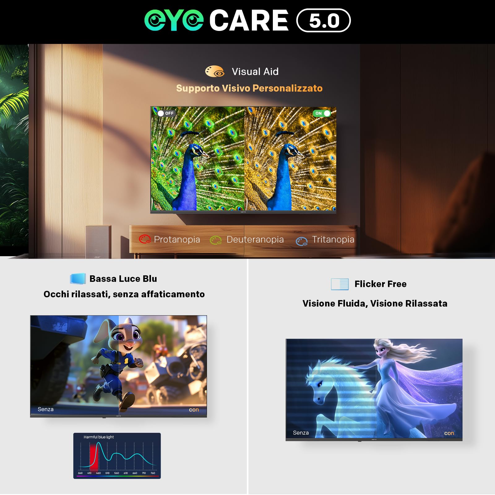 Metz TV 50" 4K Smart Google TV 50MQF7500Z, QLED, HDR10+, Dolby Vision & Atmos, MEMC,VRR, Blue Light Reduction EyeCare, Bluetooth Remote Control, DVB-T2/C/S2 Tuner