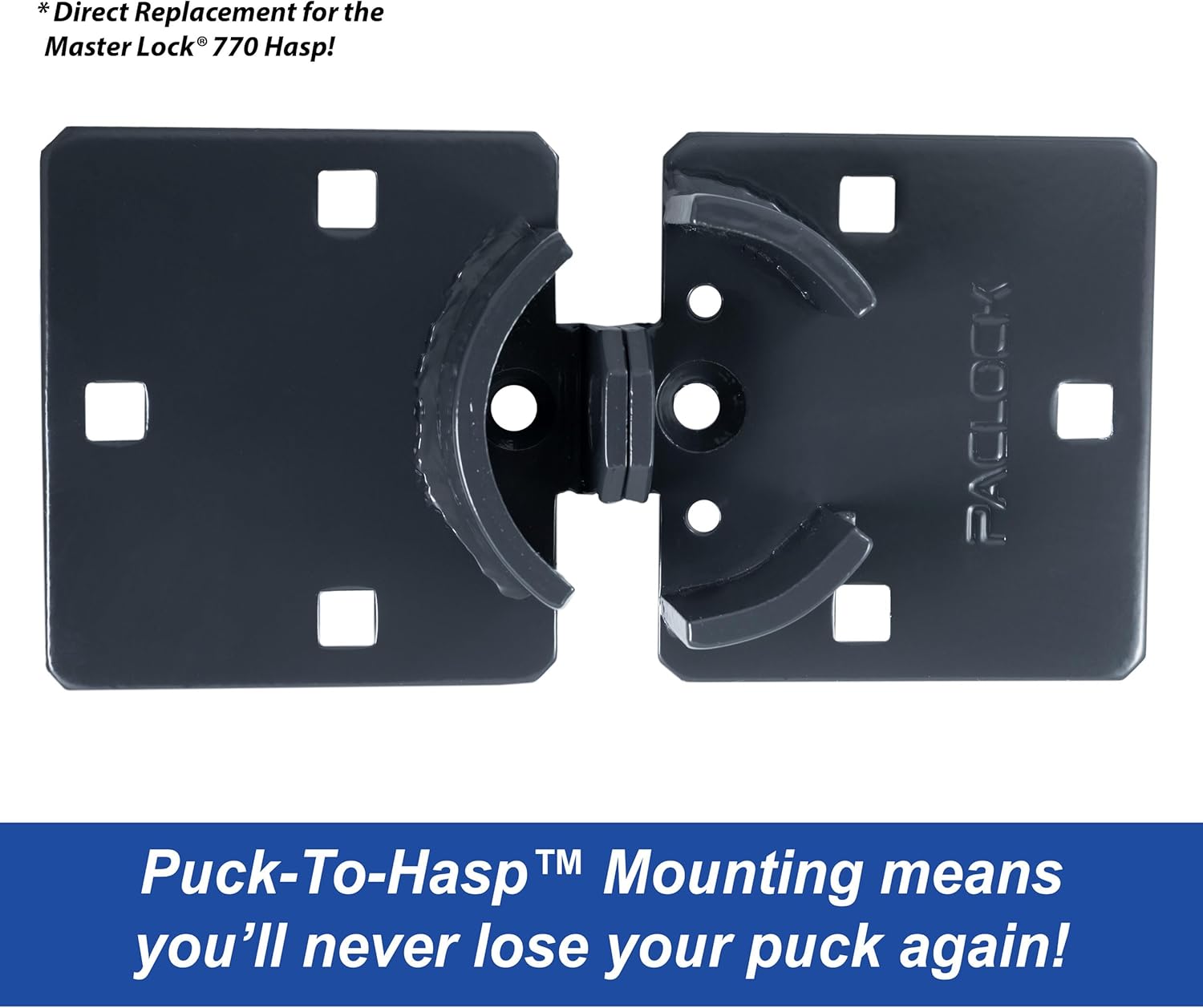 PACLOCK's UCS-7A/770 Hasp and Puck Kit, High Performance 6-Pin Cylinder, One Lock Keyed to a Number U-Pick! w/ 2 Keys, Silver Anodized Aluminum, Double Coated Grey Hasp