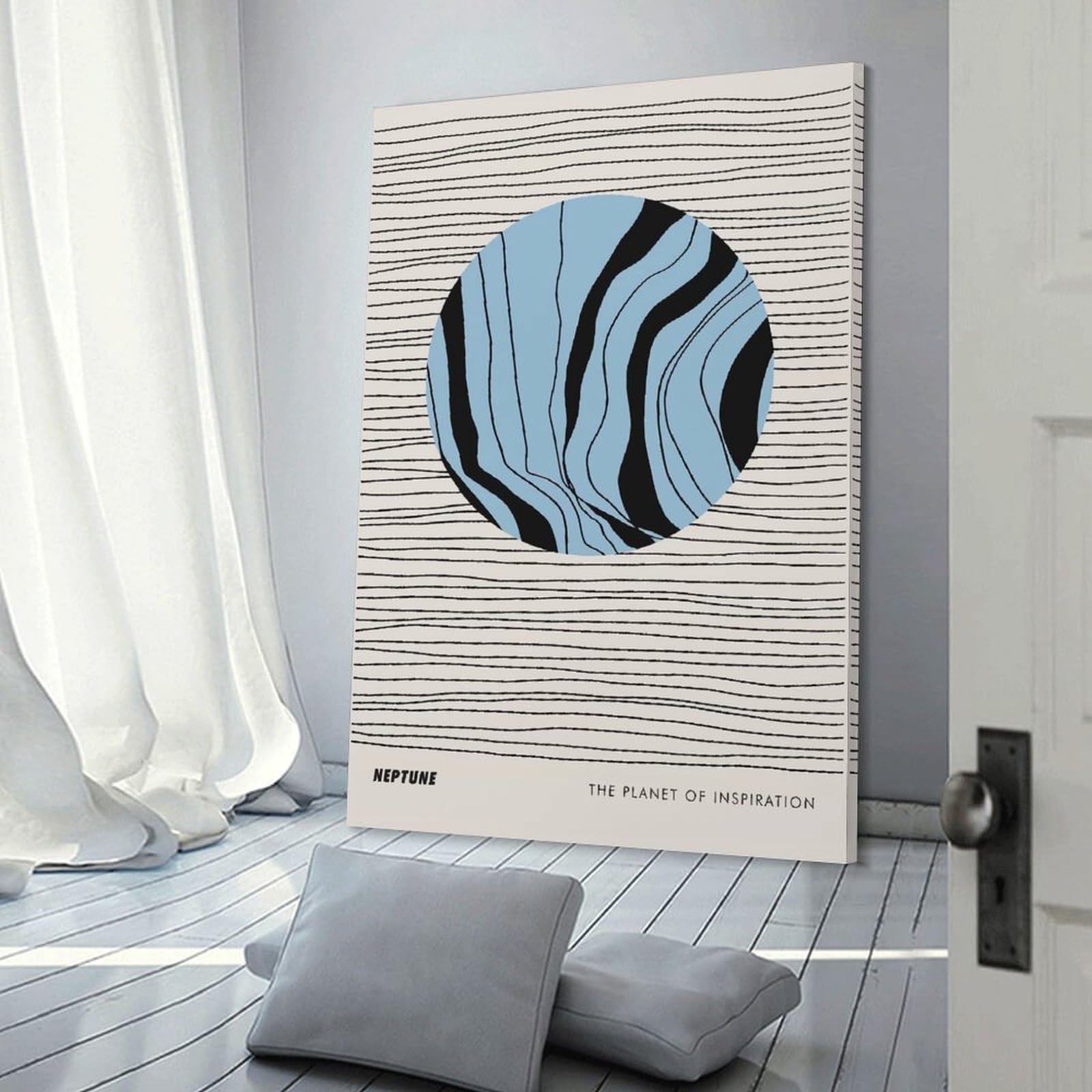 Junmoney Neptune Planet Canvas Wall Picture, 24x36inch(60x90cm), for Bedroom Walls, Guest Spaces Or Lounges, Stylish Decor for A Restful Room Update