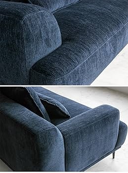 ファブリックネイビー コンパクトソファ　2人掛けソファ Amazon｜Pure Luxe ソファー ネイビー 2人掛け ローソファー 3人