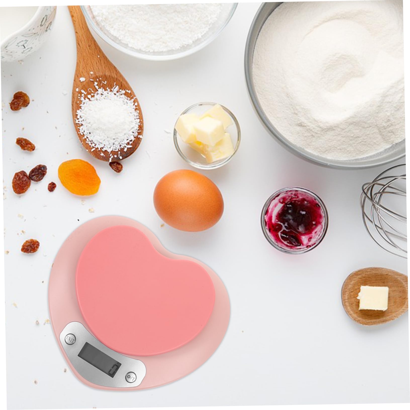 Báscula de Cocina Digital Portátil de Alta Precisión, Plástico | Rosa, Sensor de Alta Sensibilidad, Uso en Cocina y Tiendas, Diseño Práctico para Hornear