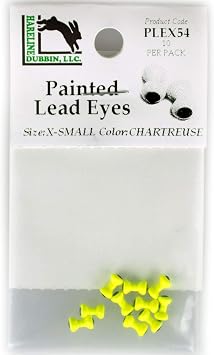 Hareline Painted Lead Dumbbell Eyes XS Chartreuse