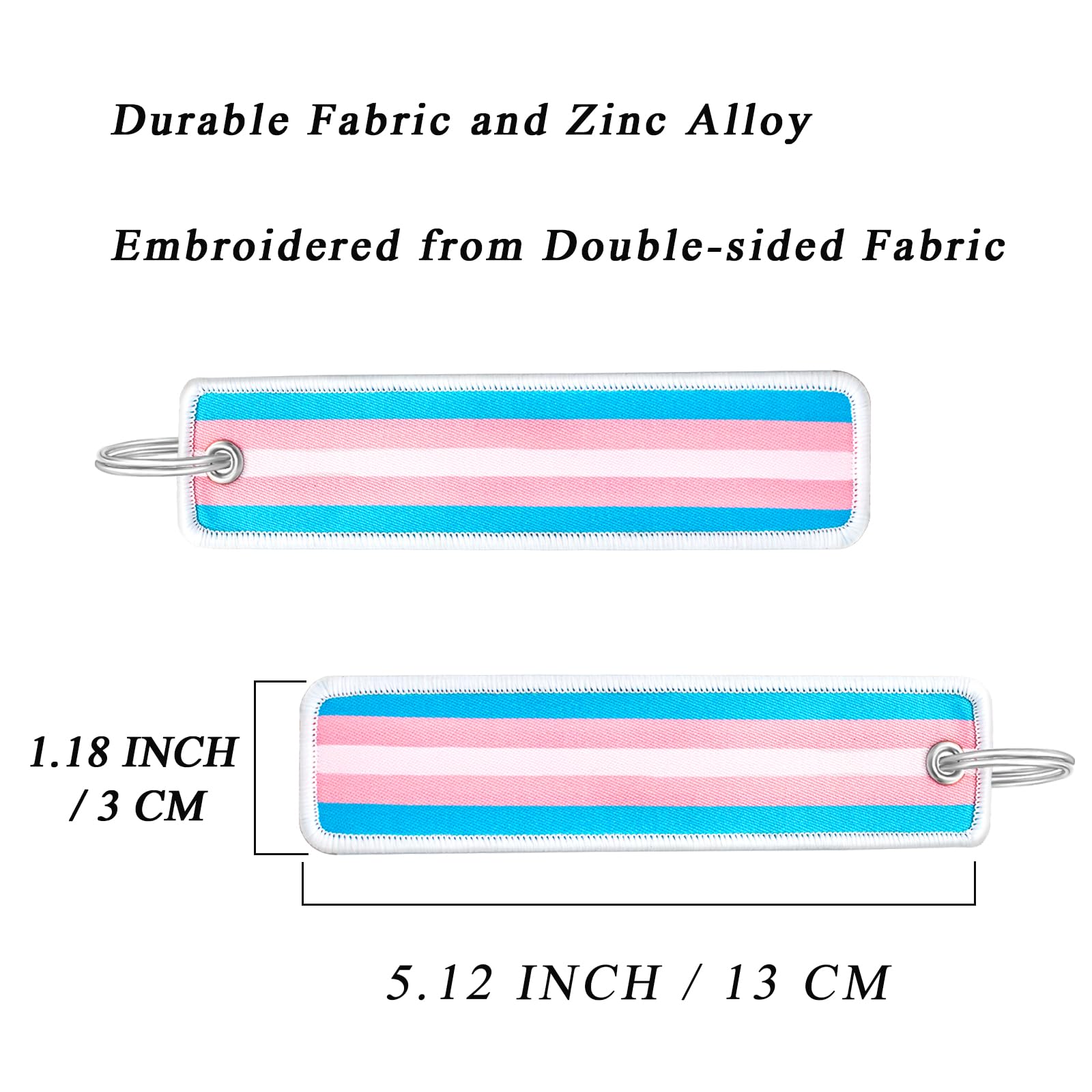 Nanafast LGBTQ Pride Keychain Gay Pride Keyring Rainbow Flag Key Chain for Pride Month Parades and Events Pride Accessories for Keys Backpacks Cars-Transgender