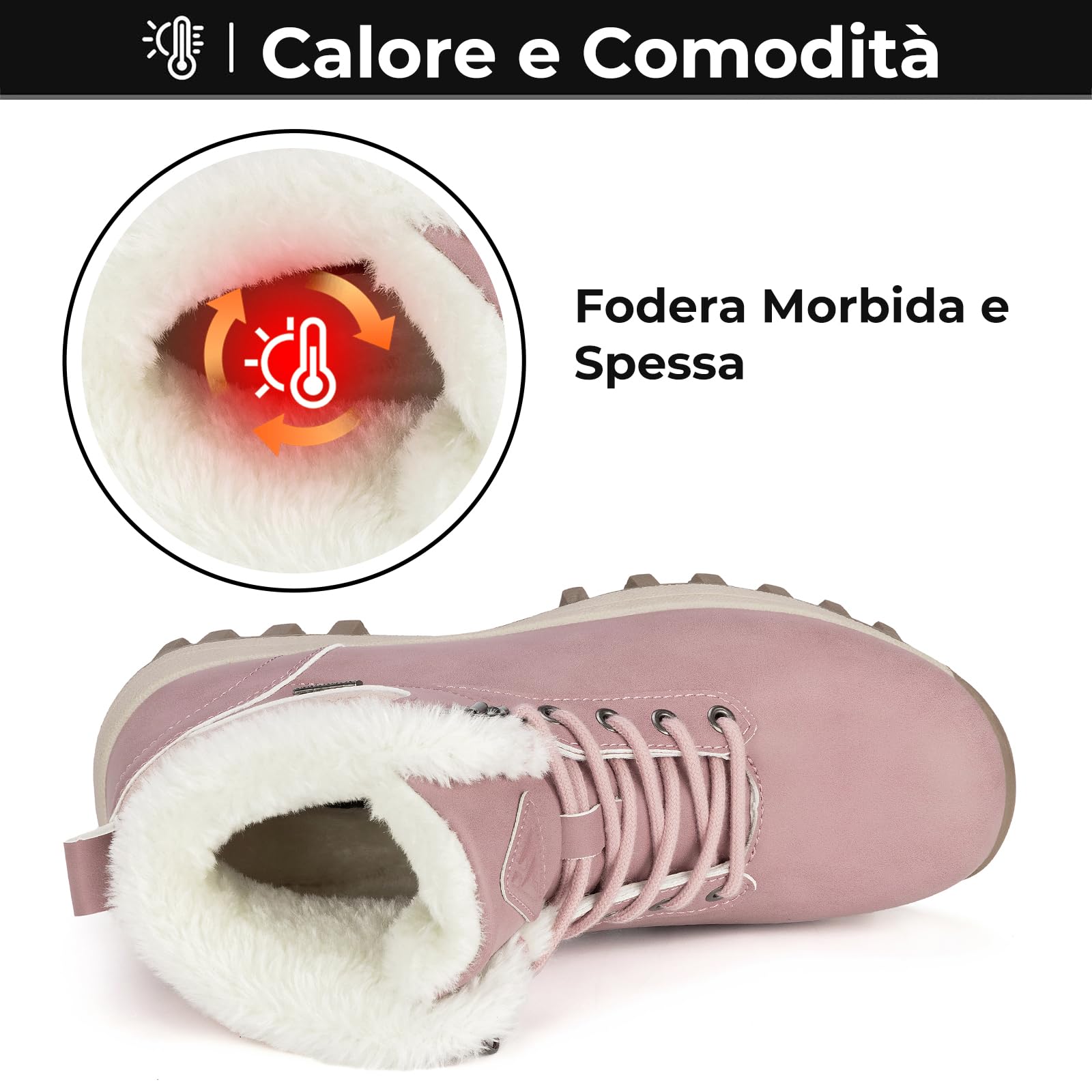 Mishansha Stivali da Neve Uomo Inverno Scarpe Pelliccia Donna Caldi Scarponcini Trekking Imbottiti 36-48