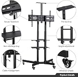 Yaheetech Support TV sur Pied Meuble TV Mobile Charge Max 50kg avec Gestion des Câbles 3 Tablettes pour 32 à 75 Pouce écrans/LCD/LED/Plasma VESA 100x100 mm à 600x400 mm - 7