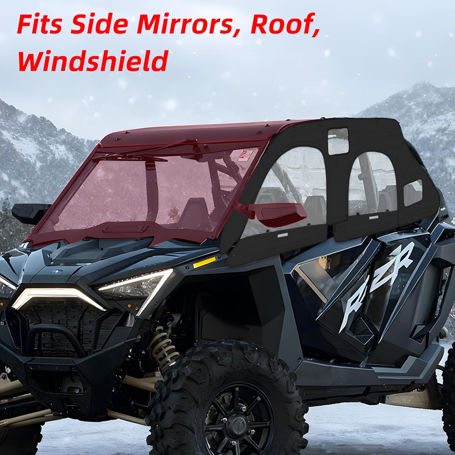 PRO XP 4 Upper Doors YKK Zippers Compatible with 2020-2025 Polaris RZR PRO XP 4, 2025 Polaris RZR PRO S, 2022-2024 RZR Turbo R 4 Waterproof Soft Cab Enclosure