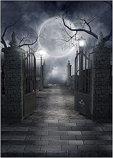 SJOLOON Halloween Backdrop Vinyl Photo Background Halloween Photography Backdrop Moon Night Backdrop Studio Props 9382(5x7FT)