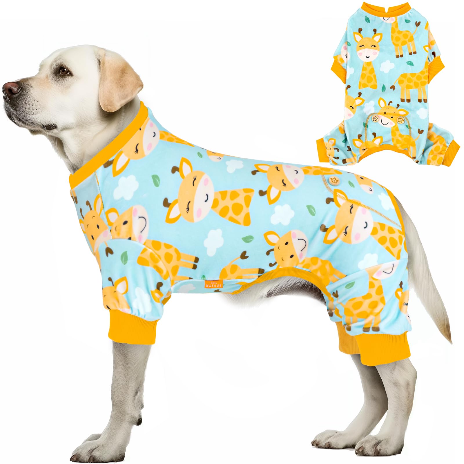 KYEESE Dog Pajamas Soft Pet Clothes Giraffe Dog Pjs Pet Onesie Stretchy Comfy Pet Costume Cat Coat, XX-Large
