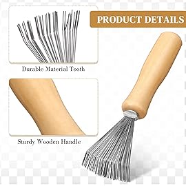 Boao 2 Pieces Hair Brush Cleaning Tool Comb Cleaner Brush Mini Comb Cleaning Hair Remover Tool for Removing Dust Home and Salon Use (Gray, Wood Color)