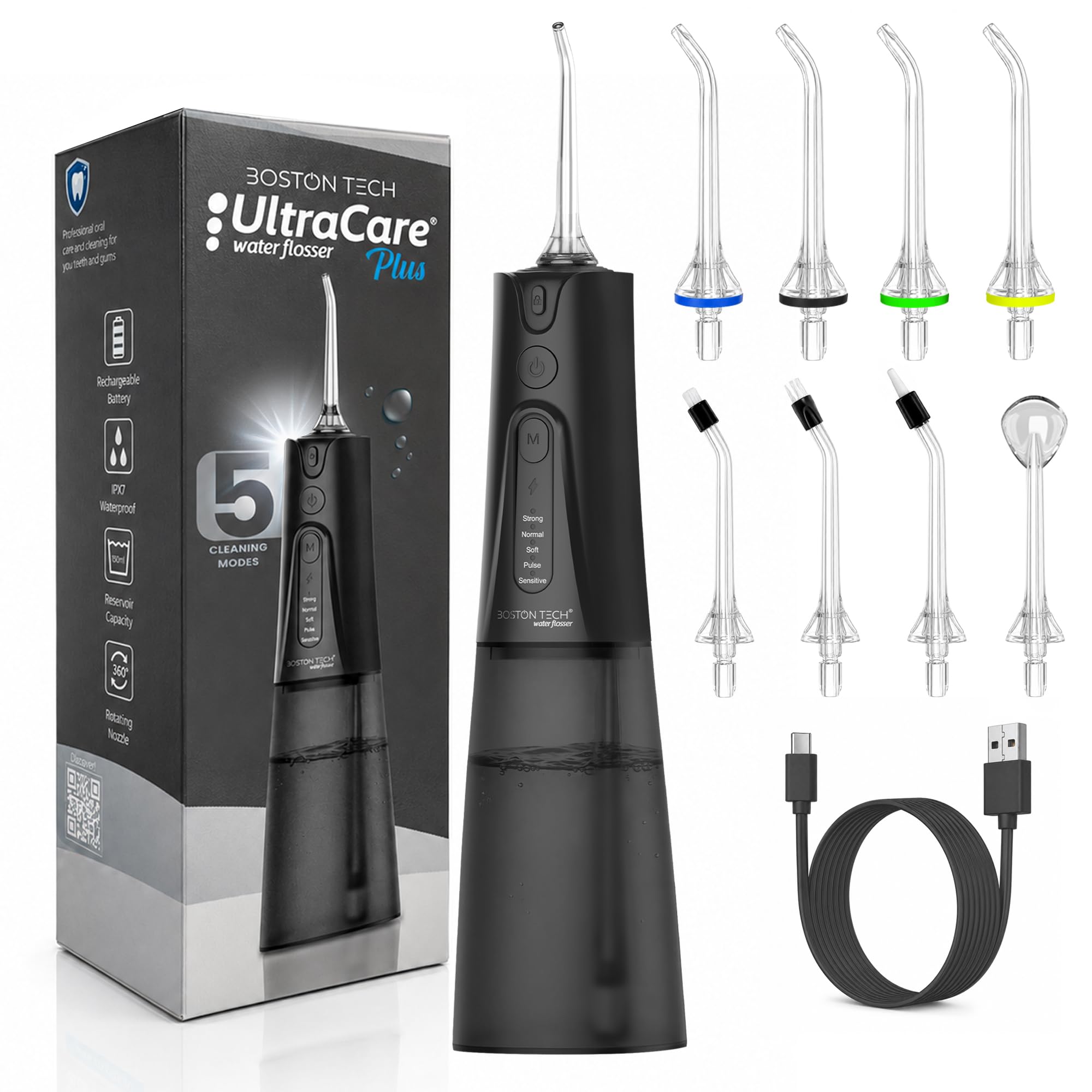 Aquapik UltraCare Plus Idropulsore Dentale 300 ml 5 Modalità 8 Ugelli USB-C