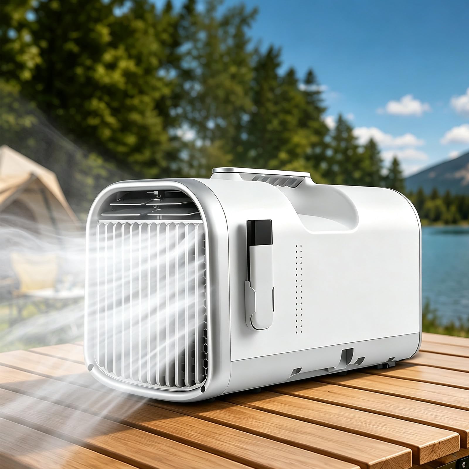 Gshshou Multicolor Caravan Air Conditioner Portable,5100 Btu Camping Ac Cooler For Tents,400W Low Power 1500W Fast Cooling For Rv, Van,No-Drain Design Auto-Evaporate,Quiet 4-In-1 Ac With Hose.beat The Heat! V1