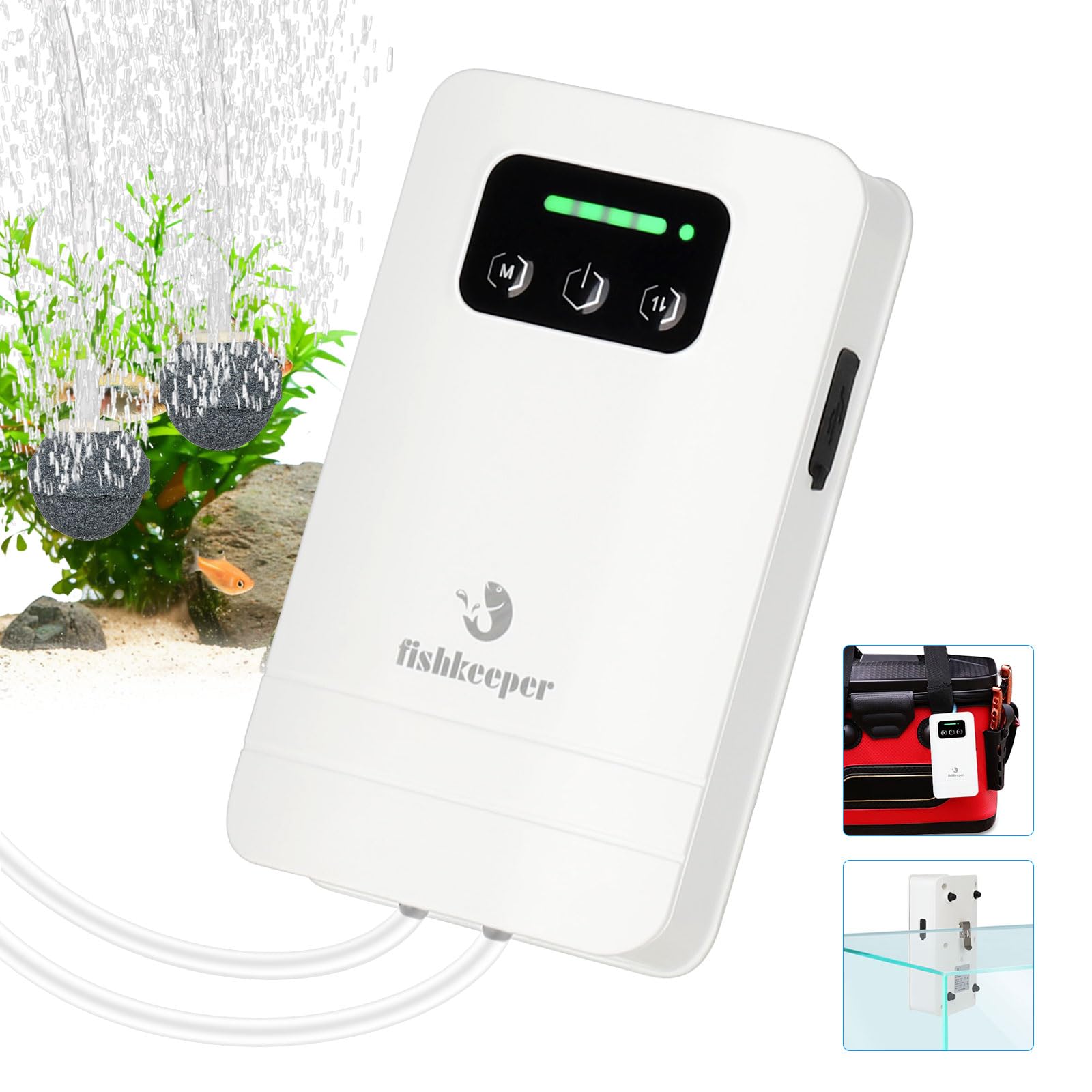 fishkeeper USB Rechargeable Aquarium Luftpumpe Extrem Leise,