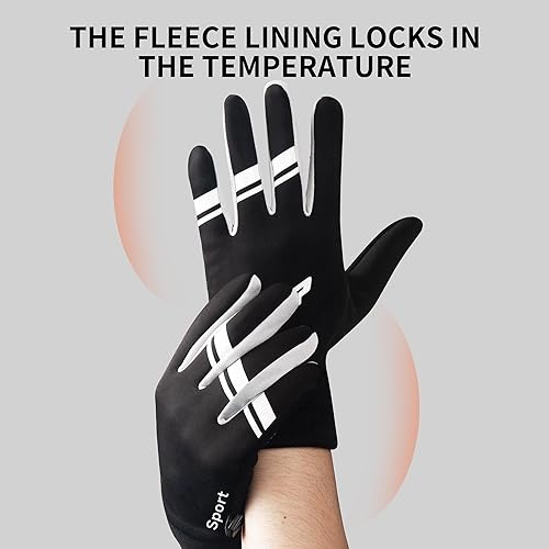 Miniatura 5 de Guantes deportivos de invierno con función de pantalla táctil, resistentes al agua, agarre antideslizante, adecuados para correr, ciclismo,