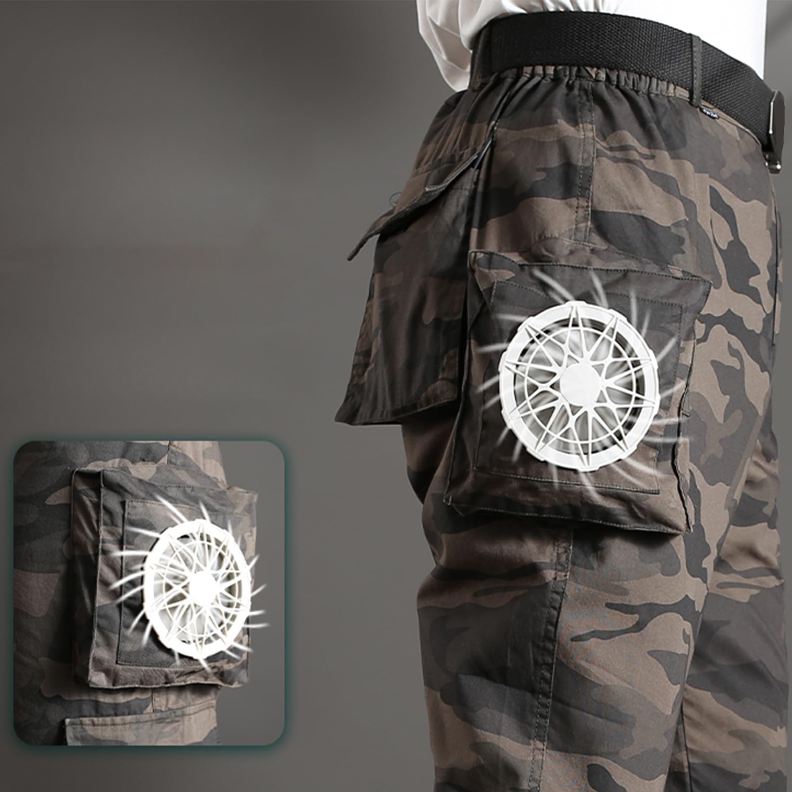 Pantaloni con ventola di raffreddamento, pantaloni climatizzati per uomini e adolescenti, abbigliamento da lavoro per ciclismo, giardinaggio, viaggi, protezione solare, abbigliamento con ventaglio