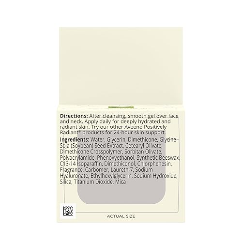 Miniatura 6 de Aveeno Positively Radiant - Gel hidratante facial diario con ácido hialurónico y soja correctora del tono, crema facial de gel hidratante e